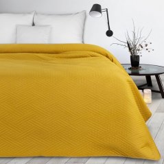 Sárga modern ágytakaró geometrikus mintával