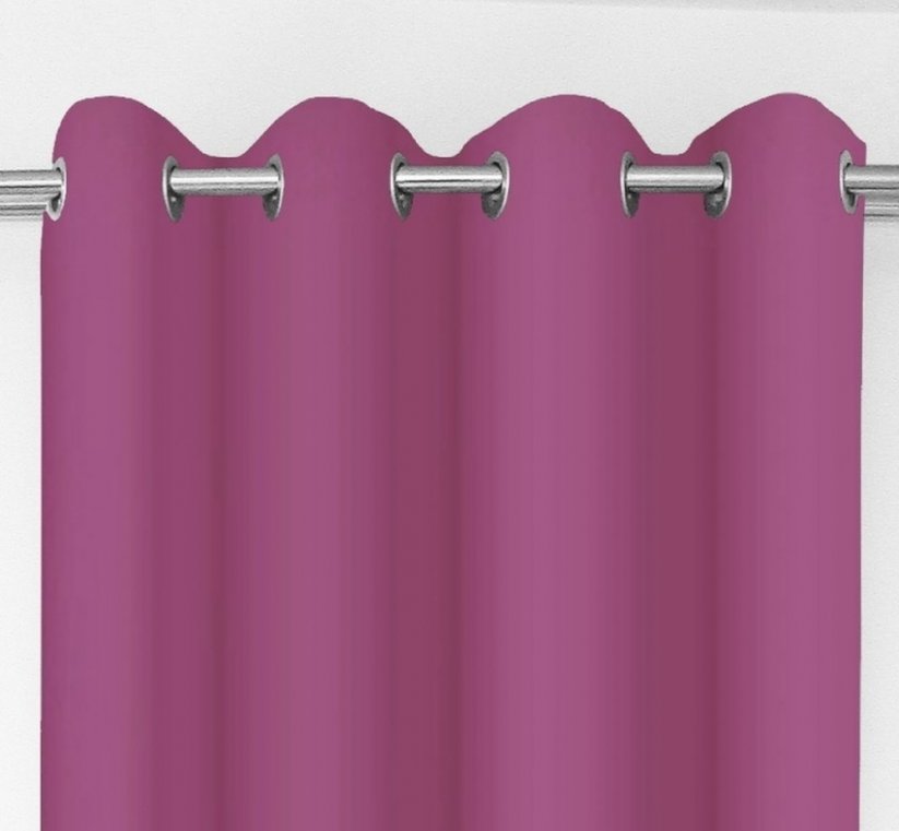 Jednobarevný závěs růžové barvy na kruhy - Rozměr: Délka: 270 cm