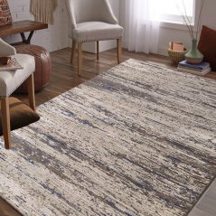 Béžový vzorovaný koberec s nízkým vlasem