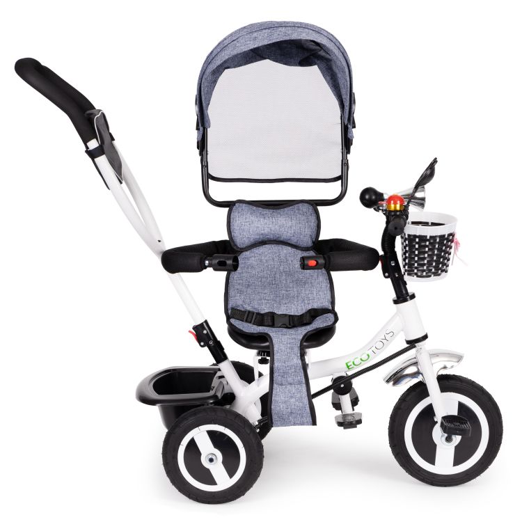Tricikli, babakocsi szürke ECOTOYS