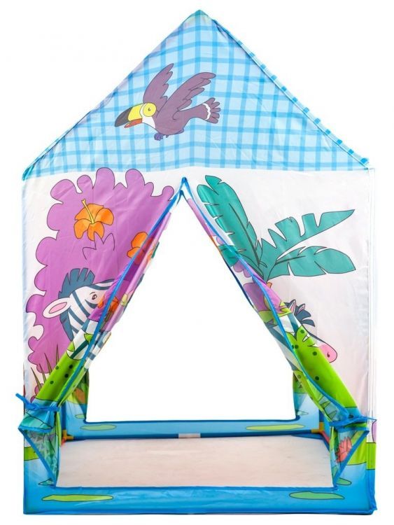 Stan teepee, dětský stan do pokoje i na zahradu - barevný motiv zoo