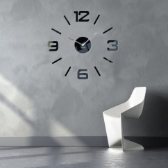 Schwarze Wanduhr groß