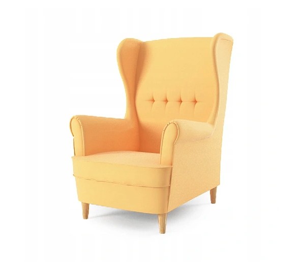 Жълто дизайнерско кресло в скандинавски стил