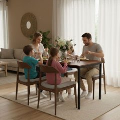 Konyhai asztal barna 120 x 60 cm - univerzális asztal 4-5 személyre