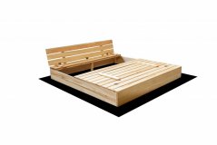 Детски дървен пясъчник с пейки 160 x 160 cm - затварящ се