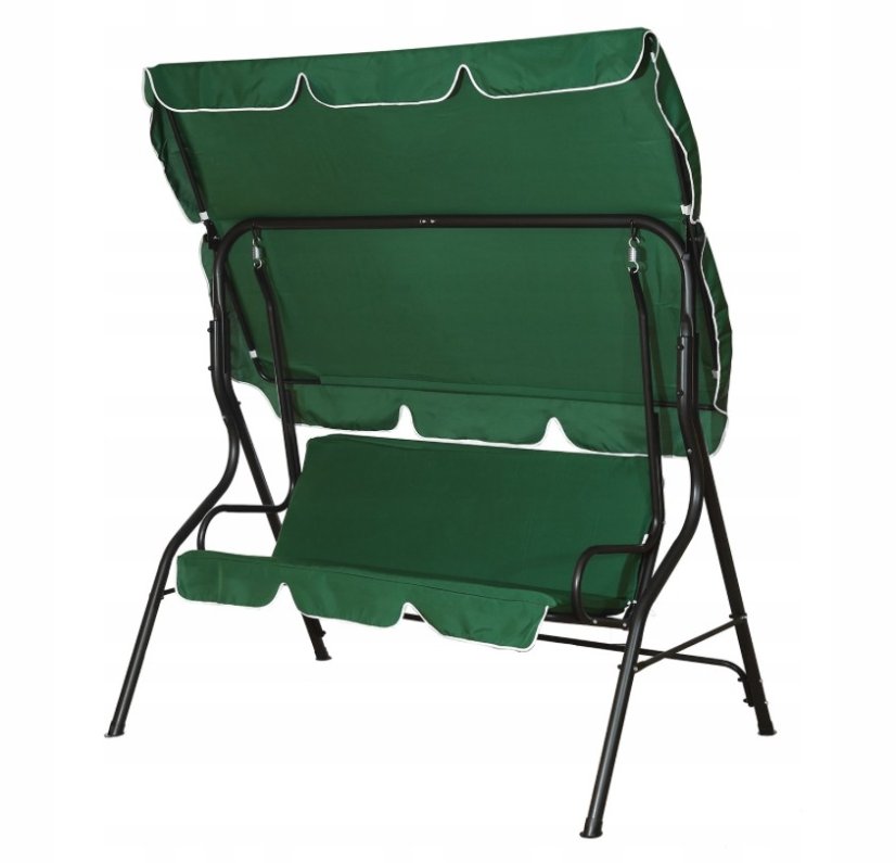 Gartenschaukel aus Stahl in dunkelgrüner Farbe