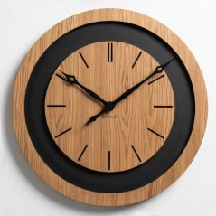 BLACK&OAK Стенен часовник XXL от дъб, 75 см, с безшумен механизъм