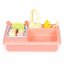 Gyerek mosogató készlet vízfeltöltő funkcióval 12 db - rózsaszín