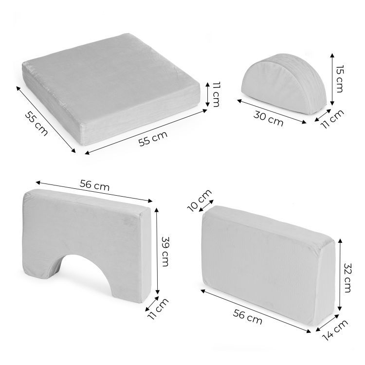 Großes modulares Kindersofa - grau