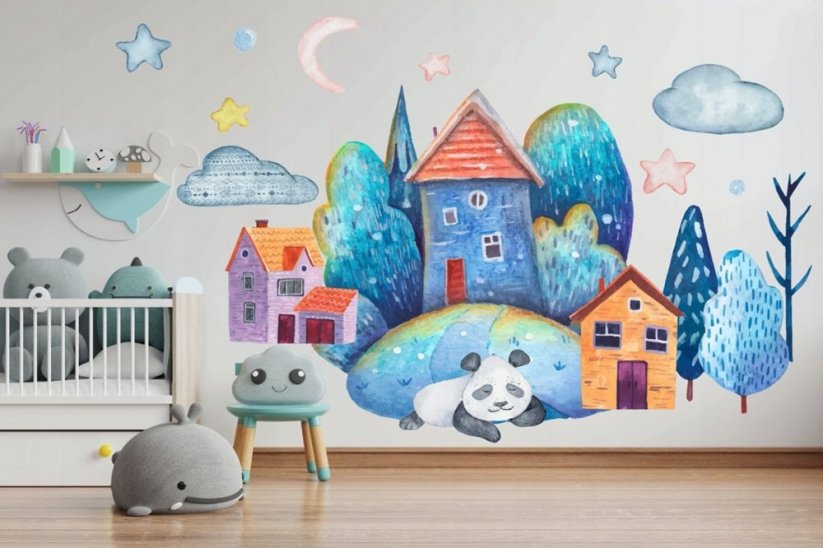 Autocolant de perete colorat, pentru camera copiilor sau grădiniţă - Mărimea: 120 x 240 cm