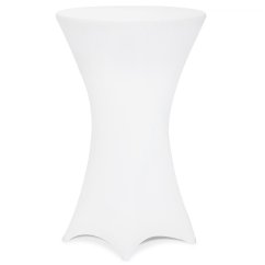 Elastische Tischdecke für Stehtisch - weiß