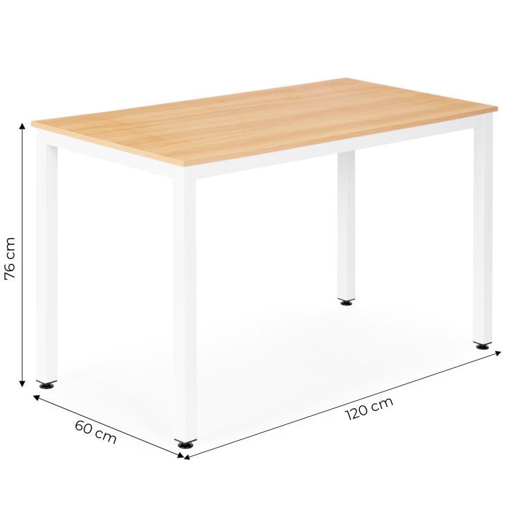 Univerzálny pracovný a jedálenský stôl 120 x 60 cm - 4–5 osôb, svetlý dub