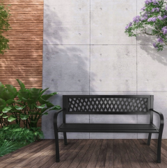 Kényelmes kerti pad 125 x 53 x 77 cm - fekete