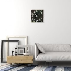 Stilvolle quadratische Uhr schwarz 30 cm