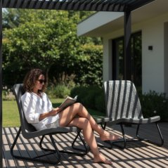 Vrtni namještaj za balkon, sivi - set od 2 stolice + stol