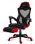 Ergonomické herní červené křeslo s opěrkou nohou COMBAT 3.0