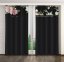 Обикновена черна завеса с принт на розови и бели божури - Pазмер: Ширина: 160 см | Дължина: 270 см