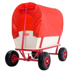 Градинска количка с надуваеми колела и брезент - товароносимост 180 кг