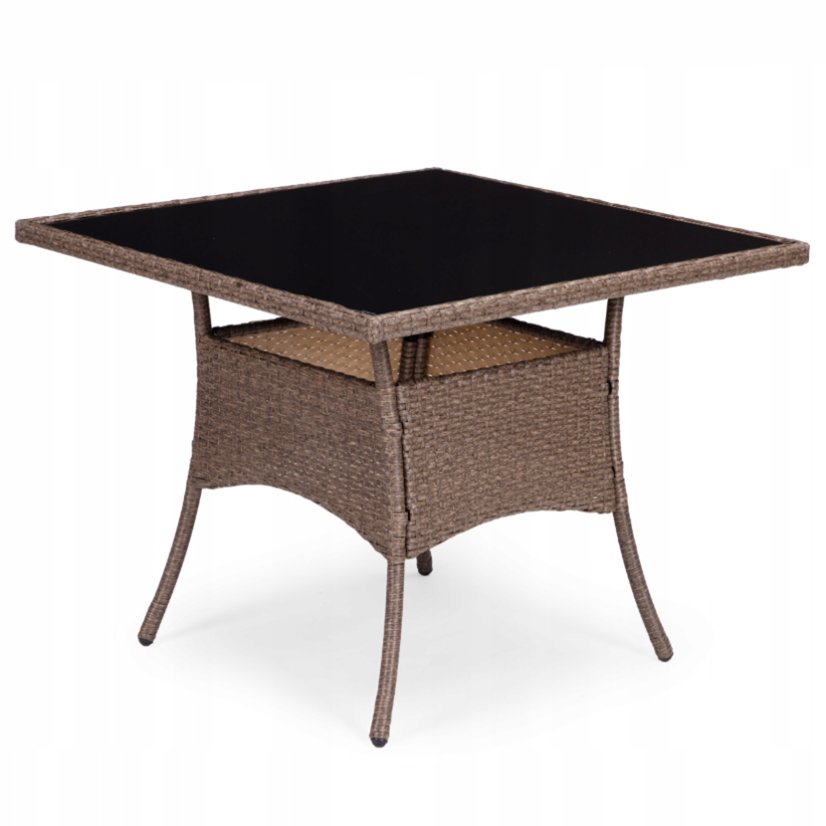 Záhradný set nábytku MULTIGARDEN – 4 kreslá a stôl, svetlohnedý