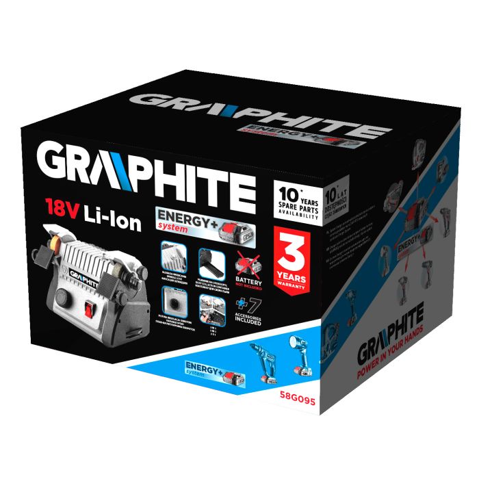 Mini polizor de banc fără fir 3 în 1 - polizor de banc, polizor, polizor cu ax flexibil 58G095 GRAPHITE