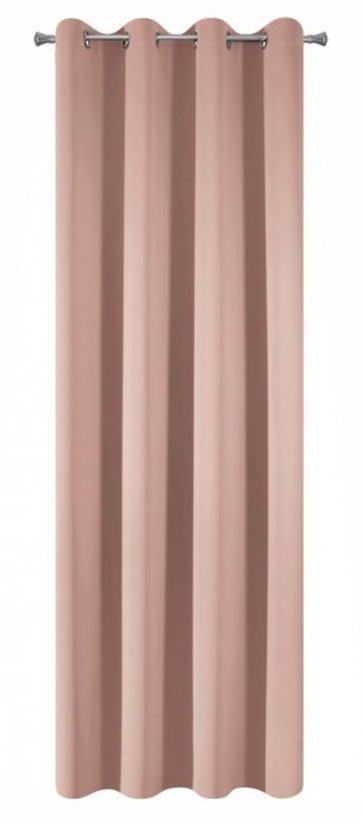 Draperie blackout culoarea roz cu inele metalice 135 x 250 cm