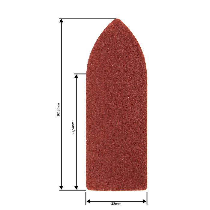 Carta abrasiva velcrata delta 32 x 92 mm, K60, K100, K180, set di 15 pezzi 54H008 GRAPHITE
