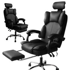 Ergonomikus irodai szék DIRECTO lábtartóval - fekete műbőr