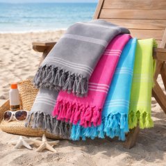 Bavlnený plážový uterák 90 x 170 cm so strapcami