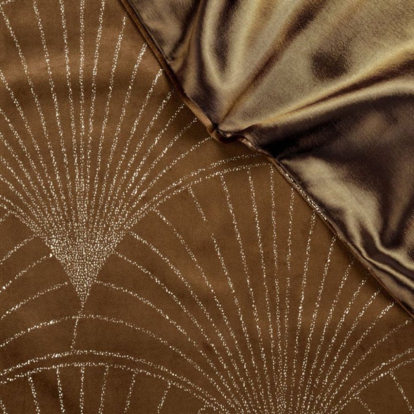Mitteltischdecke aus Samt mit glänzendem braunem Druck