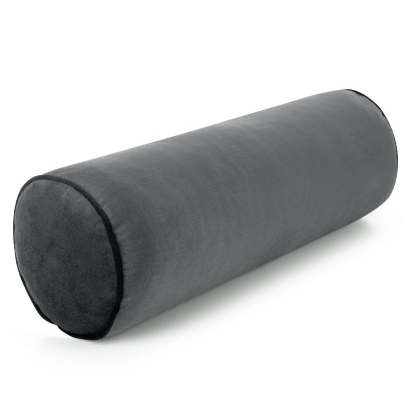 Dekoračný zamatový vankúš v tvare valčeka