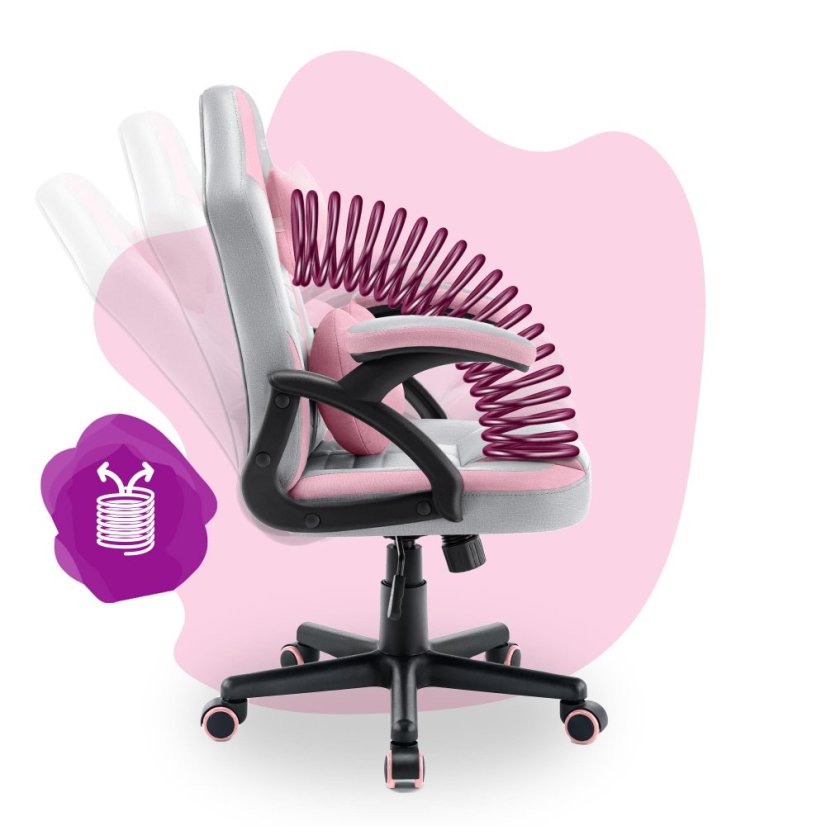 Detské herné kreslo HC - 1001 ružovo sivej farby