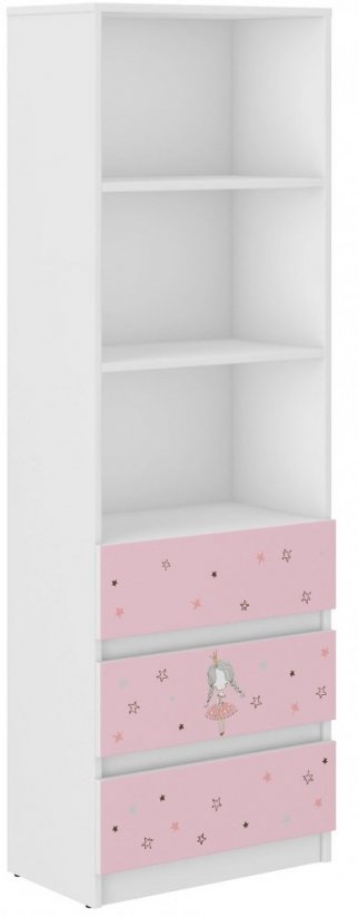 Kinderregal für Spielzeug mit rosa Prinzessin-Motiv, 180x33x60cm