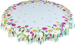 Dekoratív terítő tavaszi virágokkal