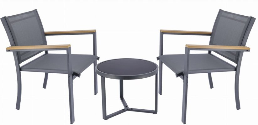 Gartenmöbel-Set - 2 Sessel + Tisch
