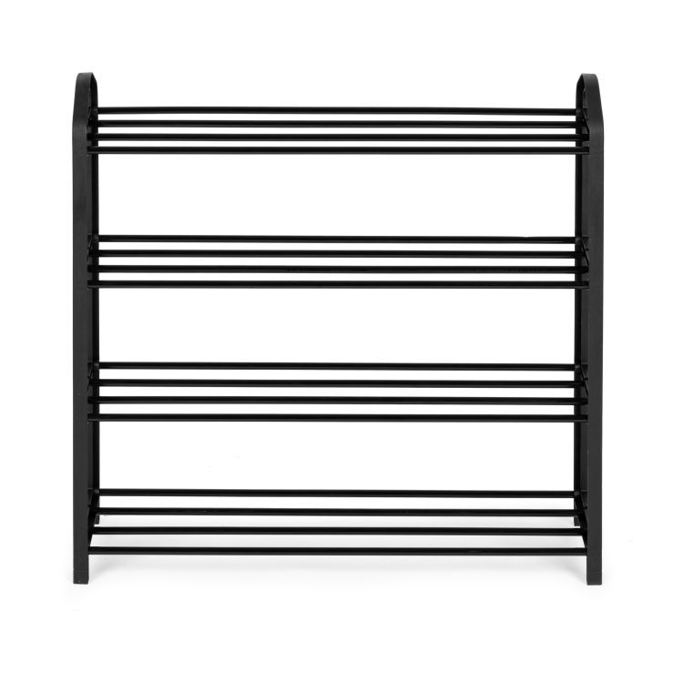 Čierny kovový botník so 4 policami