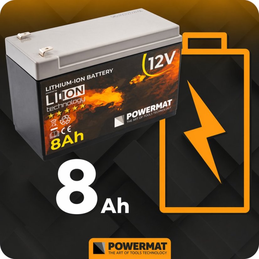 Li-Ion batéria 12V 8 Ah Powermat PM-AKLJ-12V8AM