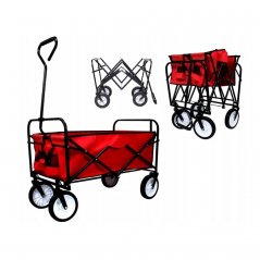 Praktičen večnamenski transportni voziček v rdeči barvi