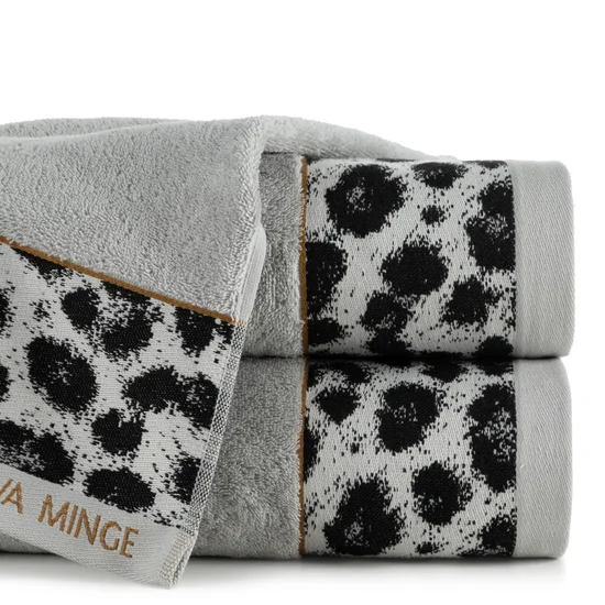 Luxuriöses graues Handtuch EVA MINGE mit Muster