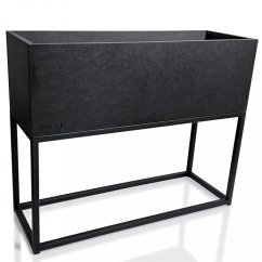 Perfekt schwarz Metall Pflanzer LOFT FIORINO 62X22X50 cm