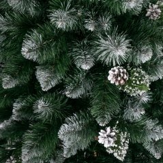 Brad de Crăciun cu conuri de pin și cristale 180 cm