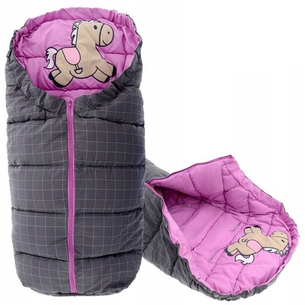 Sacco nanna per bambini rosa con motivo di cavallo