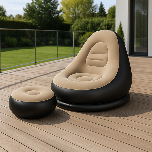 Felfújható relax fotel lábtartóval