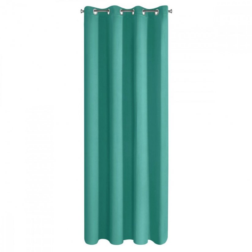 Turkizno zelene enobarvne zavese za kroge 140x250 cm