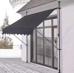 Balkonska tenda za terasu s podesivim nagibom - siva
