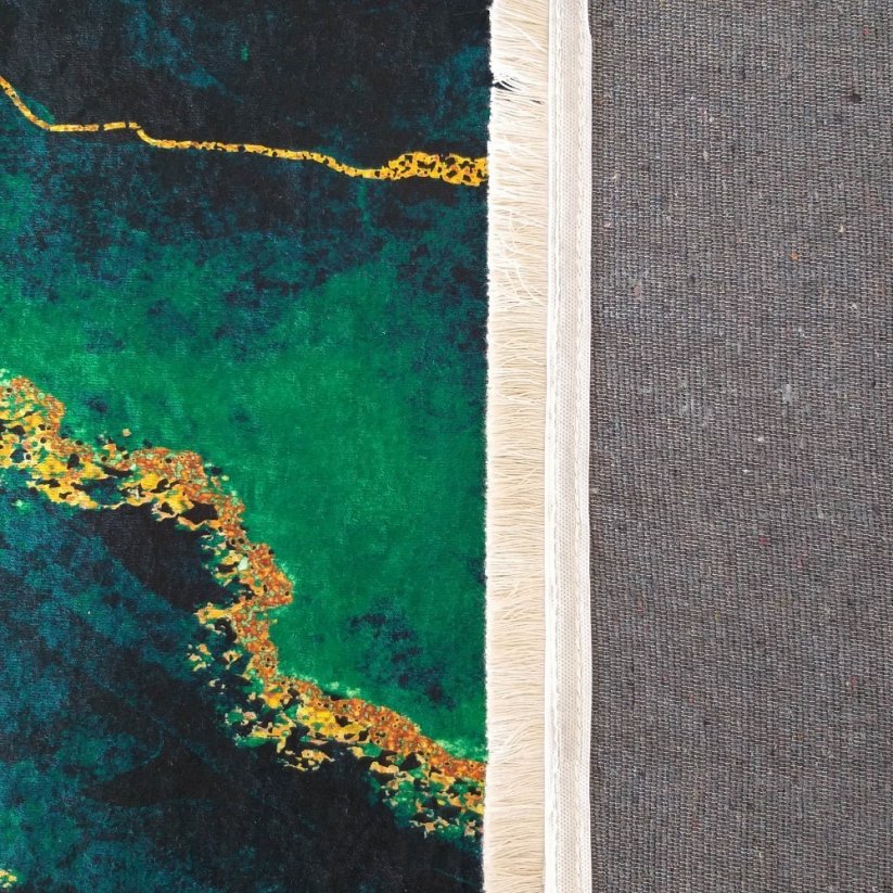 Zöld, mintás csúszásgátló szőnyeg - Méret: Lățime: 160 cm | Lungime: 220 cm