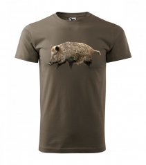 Originelles Herren-Baumwoll-T-Shirt für Jäger mit Wildschwein-Aufdruck ​