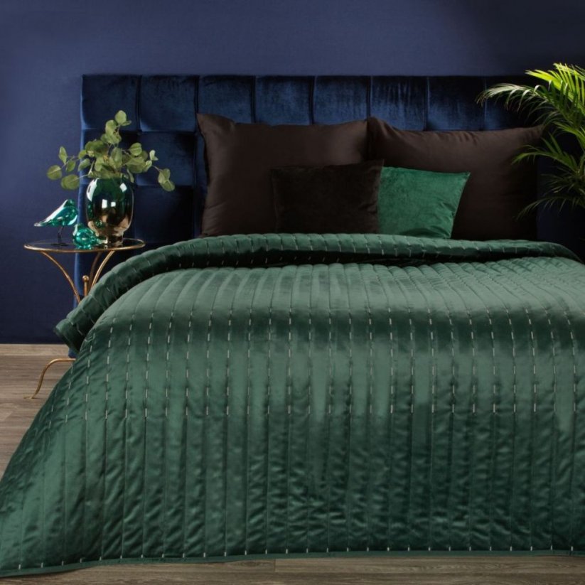 Cuvertură de pat de calitate matlasată, verde smarald