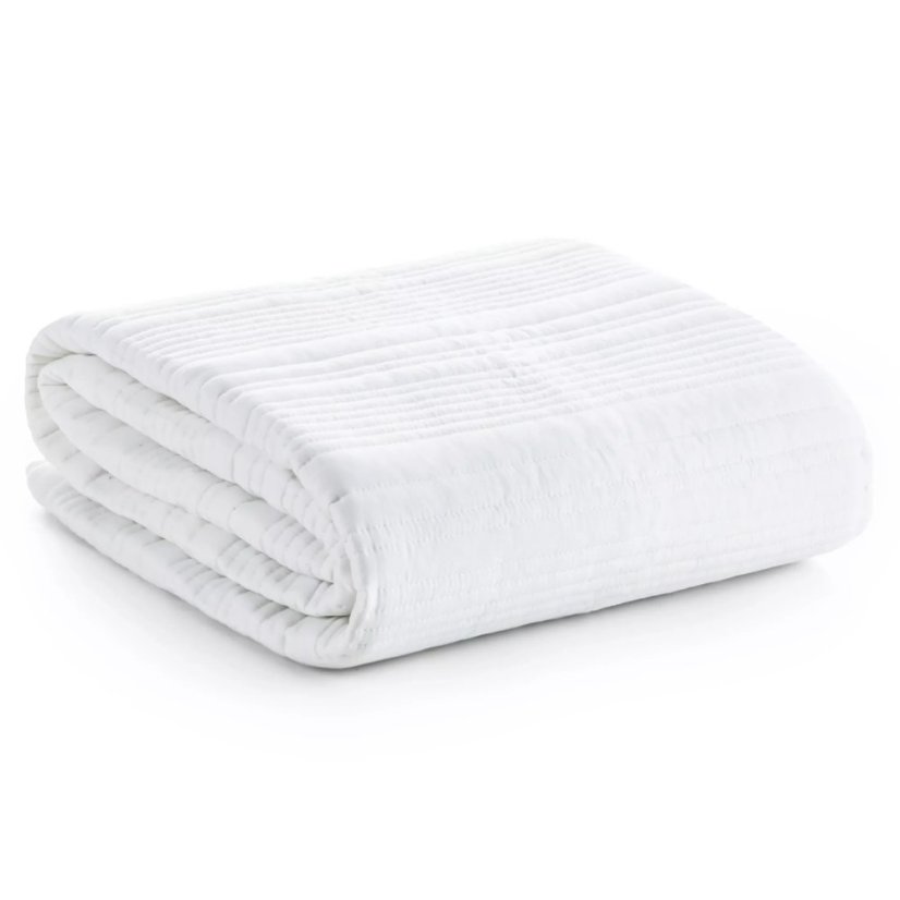 Elegáns ágytakaró TARA matt szövetből, steppelt mintával - fehér