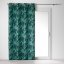 Стилна зелена завеса с халки и мотив на листа 140 x 260 см