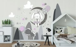 Autocolant decorativ de perete pentru camera fetelor Mia Iepurașul Visător
